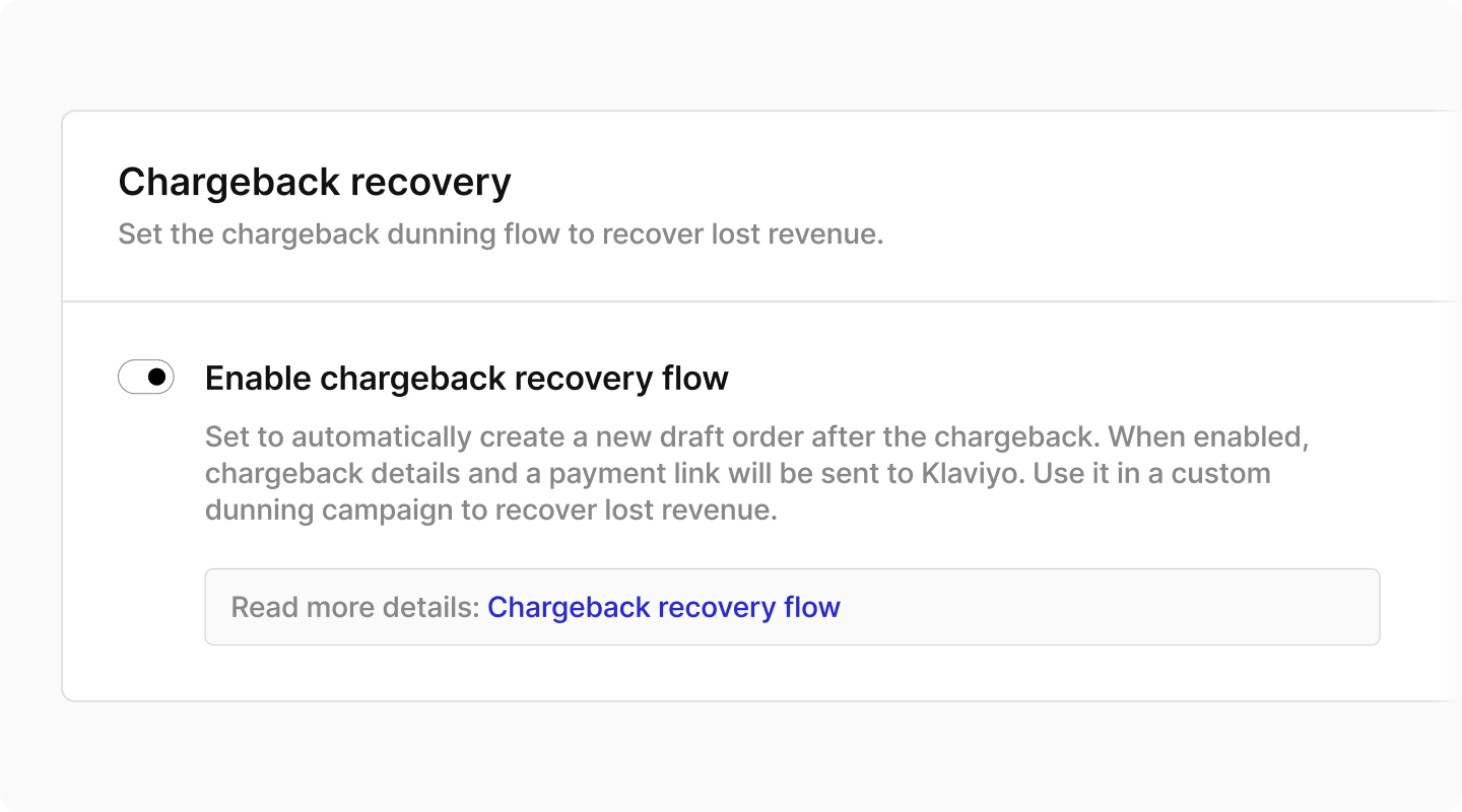 SEPA chargeback recovery flow